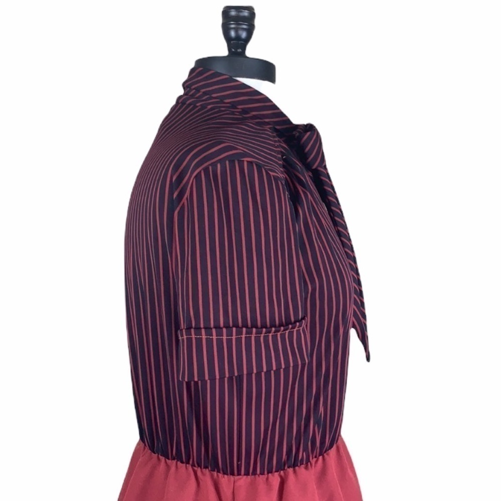 Vintage  pinstripe neck scarf dress - Picture 5 of 12